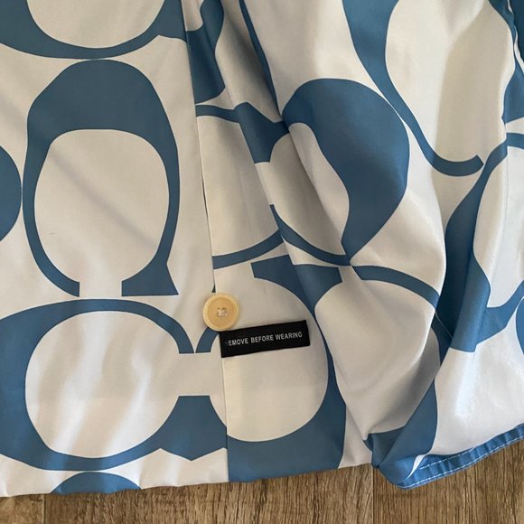 Coach Light Blue Raincoat Trench Coat Sz L - Picture 4 of 7